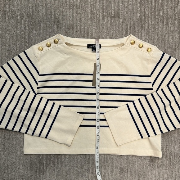 J. Crew Crop Boatneck Tee Stripe NWT - Picture 6 of 9
